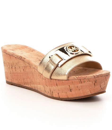 michael kors warren wedge|michael kors wedge sandals women.